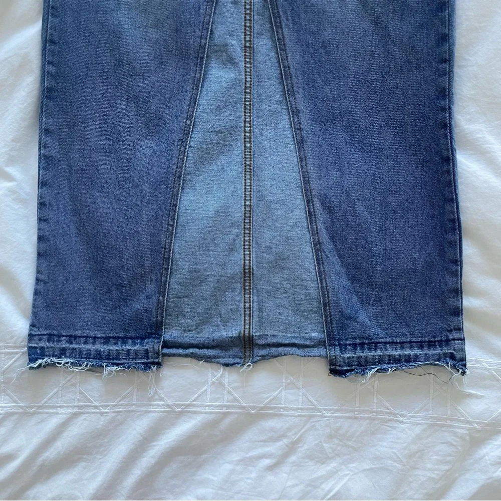 White Fox Boutique Take My Picture Denim Maxi Skirt – Blue Wash - Picture 7 of 10